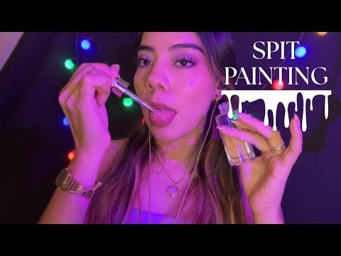 ASMR | SPIT PAINTING CON GOTERO 💧🤍✨mouth sounds 1ntens0s