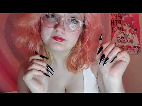 ASMR Long Nail Sounds + Soft Spoken Rambling