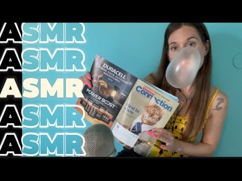 ASMR Sound Blowing Bubblegum & Flipping Pages