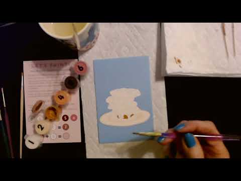 ASMR | Painting a Picture of Cookies on a Postcard (Whisper)
