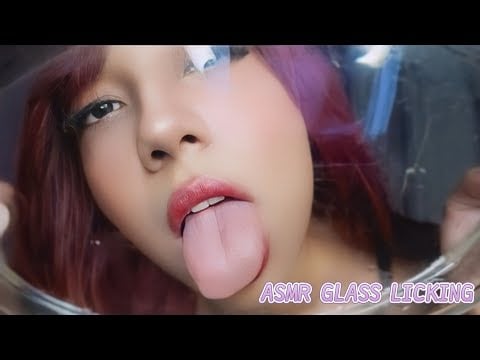 ASMR +18 GLASS LICKING KISSING 😘 #ASMR #GLASSLICKING #GLASSKISSING