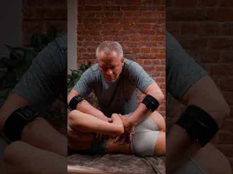 Unique deep tissue massage and leg stretching for Marcelle #chiropracticadjustment