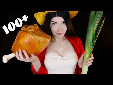 ASMR 🥩🥕  100+ TRIGGERS FOOD 🍗🥦 АСМР 100+ ТРИГГЕРОВ ЕДЫ  🍬 [ Eating / Mukbang ]