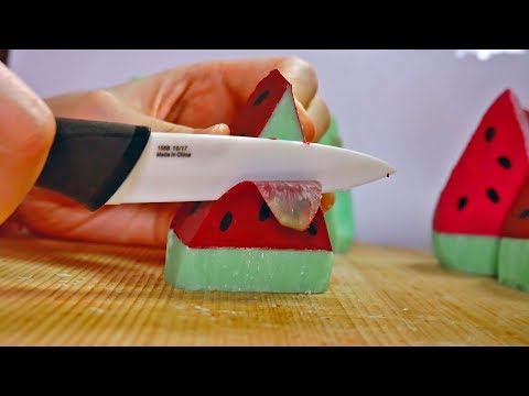 🎧 기분 좋아지는 영상｜수박 비누 자르기｜no talking ASMR｜Cutting watermelon soap｜Relaxing sound