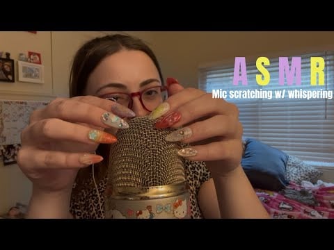ASMR mic scratching w/ whispering *tapping*high intensity*