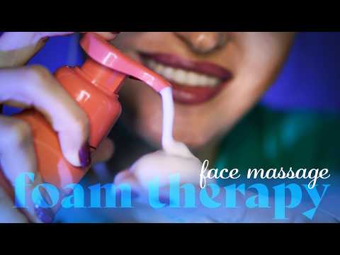 ASMR ~ Foam Face Massage ~ Energy Cleansing, Personal Attention, Closeup, Crinkles