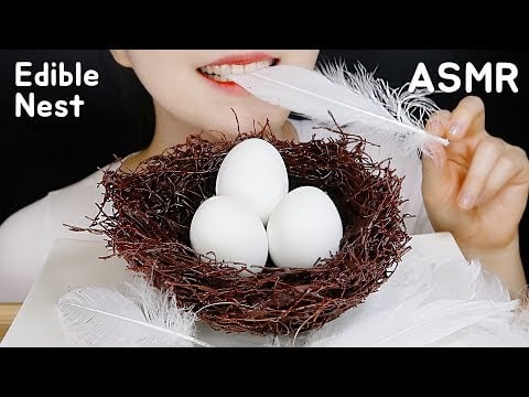 ASMR EDIBLE NEST AND EGGS ASMR CHOCOLATE ASMR チョコレート 새둥지 초콜릿 먹방 ASMR