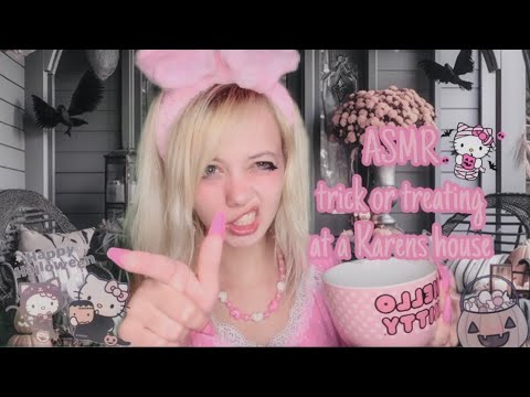 ASMR trick or treating at a Karens house!🍬🍭🎃 (fast and aggressive)