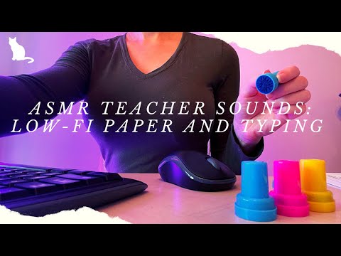 ASMR Teacher Sounds — classroom paperwork, grading papers, soft spoken