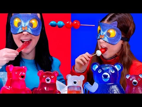 ASMR Food Challenge: Red vs Blue – Which Flavor Wins? 💙💖🍽️Compilation