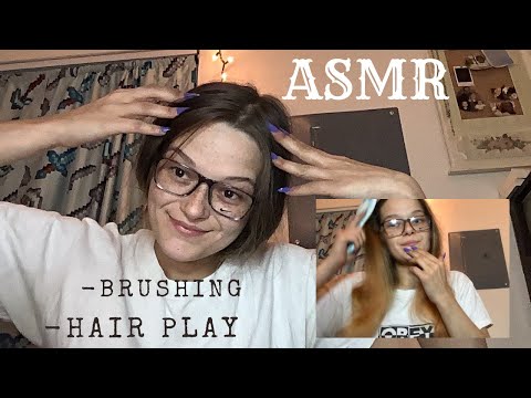 ASMR hair play - hair brushing - scalp scratching