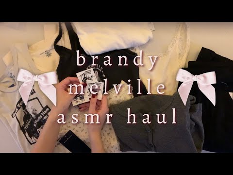 brandy melville haul | lofi asmr, whispered, fabric sounds