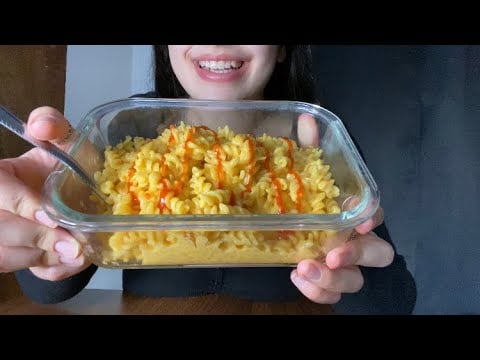 KRAFT SPIRAL MAC AND CHEESE ASMR *OPEN MOUTH CHEWING*