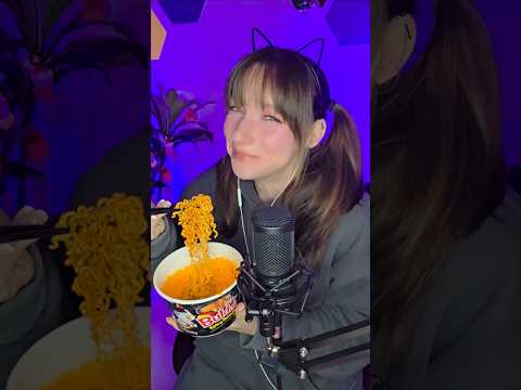 ASMR Spicy Korean Ramen 🔥🍜 + Cold Beer Sounds #Shorts
