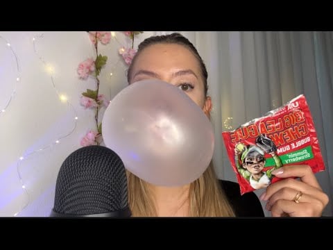ASMR Big League Chew 🍬 BIG BUBBLES & Gum Chewing | Bubble Blowing