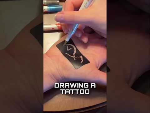 ASMR DRAWING A TATTOO #asmr #shorts #asmrshorts