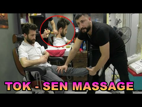 BY MEVLUT MASTER TOK-SEN MASSAGE &ASMR BARBER& hard head,back,rolling pin,arm,foot,leg,palm massage