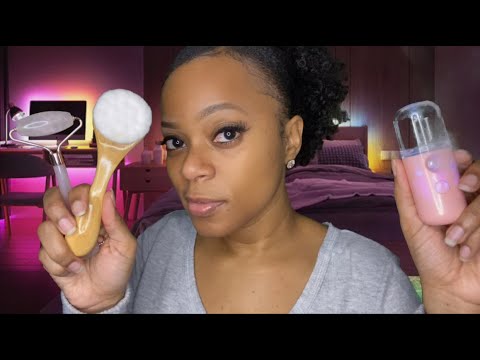 ASMR 😴 Girl From Class Does Your Skincare At Sleepover  | Layered Sounds