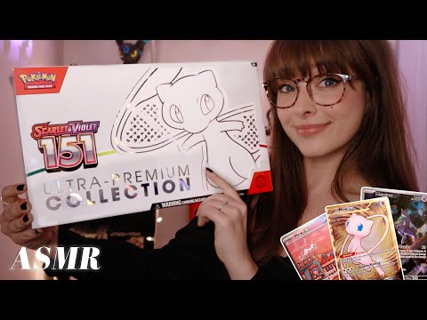 ASMR ✧🤍  Pokemon 151 Mew UPC Unboxing! 🤍✧ Whispered Card Opening! Tapping & Crinkle Sounds!