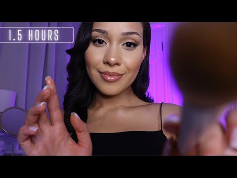 ASMR 1.5 Hours Of Calming Personal Attention ✨🧸 Makeup, Skincare & Hairbrushing