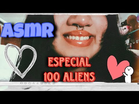 ASMR | Especial 100 suscriptores (aliens) | COMIENDO GOMITAS | *muestro mi cara*