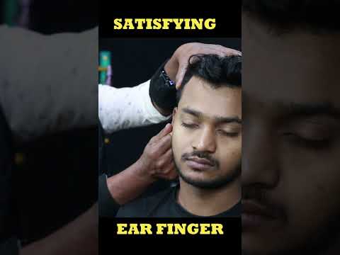 His Ear🫄 After 9 Month | ASMR Ear Finger | Big Eyes Barber | Ear Massage ASMR #shorts