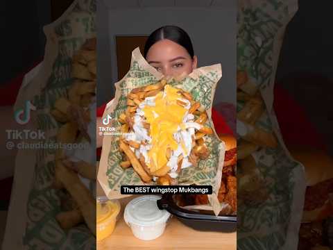 Wingstop #mukbang #shorts 🥰  #wingstop #wingstopranch #kalogerassisters
