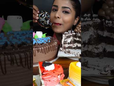 Birthday Special Chocolate Cake,Truffle,Donut,Pineapple Vanilla ice cream Cake ASMR Eating Mukbang