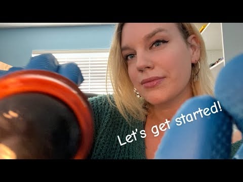 [ASMR] Fast & Aggressive Hand Movements With Rubber Gloves Then Upper Body Massage With A Rollerball