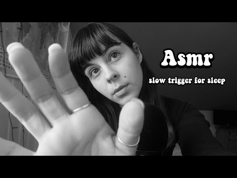 ASMR slow triggers for relaxation and sleep~ black and white calm and slow asmr