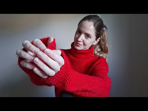 ASMR hand sounds with tongue clicking, fabric sounds and whispering for sleep - relaxing cozy tingly