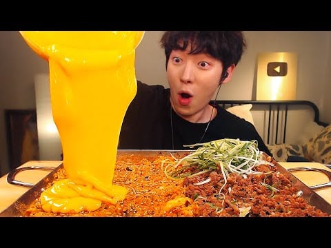MUKBANG | 거대한 치즈 폭포와 철판 낙지볶음밥, 소불고기 먹방! | 만들기 레시피 | Giant cheese Korean foods [SIO ASMR 시오]