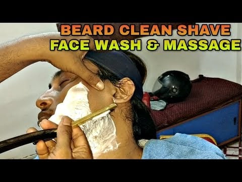 Beard Clean Shave with Face wash and face massage asmr by Indian barber