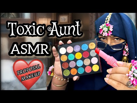ASMR -🇮🇳Toxic Aunt doing your 💄Proposal makeup ASMR W/SUBTITLES #indianasmr 