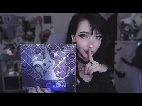 asmr ☾ my first pokemon card opening ₊˚⊹♡ paldean fates, soft ramble