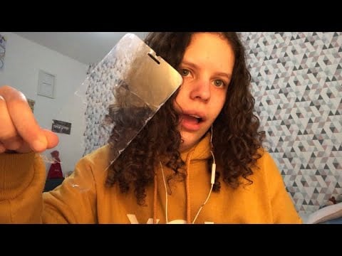 [ASMR] cracking a screen protector📱