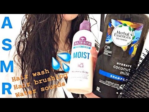 ASMR ~ Hair wash | Hair brushing | Water sounds | Shampoo sounds | No talking