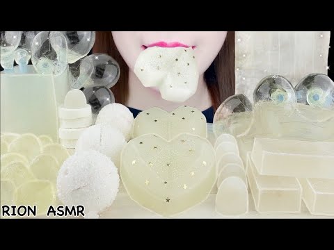 【ASMR】CLEAR DESSERTS🤍 KOHAKUTO,ALOE VERA,BALLOON CANDY MUKBANG 먹방 食べる音 EATING SOUNDS NO TALKING