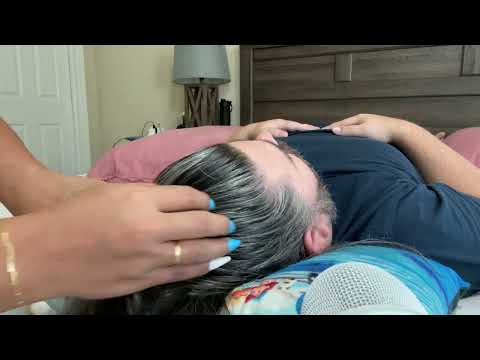 30 mins [ ASMR ] REAL PERSON | SCALP FINGER SCRATCHING | HAIR PARTING & HAIR PLAY | Nape Tingles 🤣