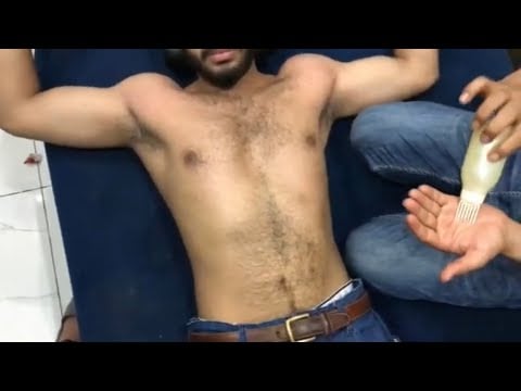 ASMR Massage For Hairy Body 💈Deep Chest & Belly Massage ✅