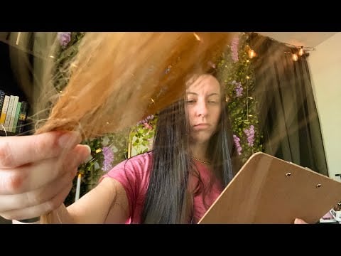 ASMR Hair Model Interview (hair sounds, writing, page turning) Series Pt 1