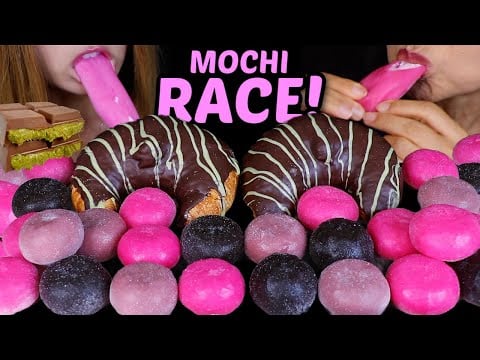 ASMR BLACK PINK MOCHI ICE CREAM RACE + DUBAI CHOCOLATE CROISSANTS | Week in the life vlog 먹방