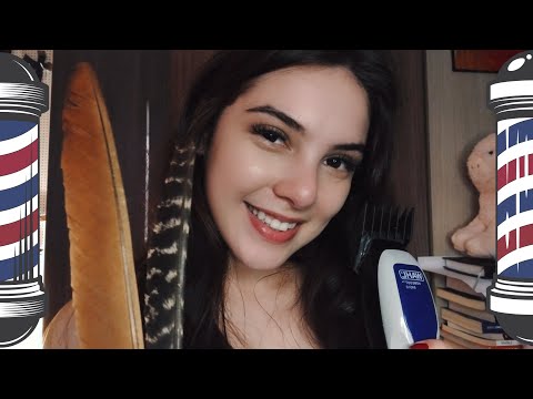 ASMR BARBEARIA DE LUXO RELAXANTE (cabelo, barba sobrancelha) - Mori Yumi