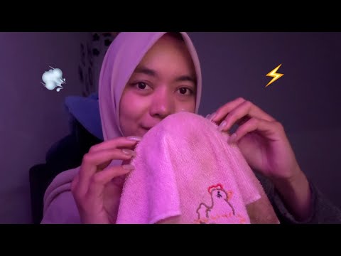 ASMR Thunderstorm with Loofah & Blowing Mic 💨🌬️⚡️