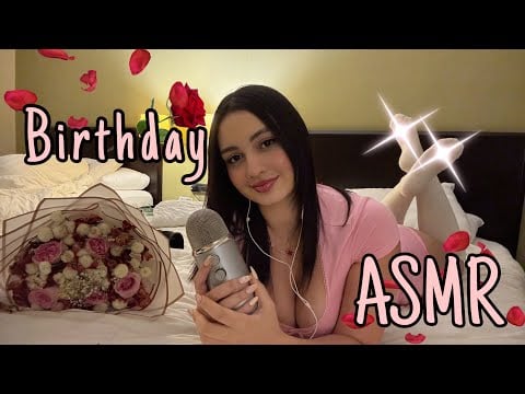 ASMR Cumpleaños Birthday Special 🎂🌹 Hotel Room + Inaudible & Flowers