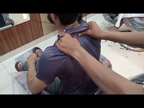 Satisfied Deep Tissue back massage 💆‍♂️ by barber adnan with strong hands 😃