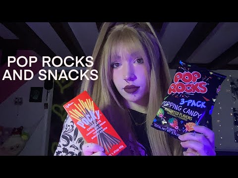 Pop Rocks and Snacks Mukbang ASMR | Eating Sounds, Whispering, Tapping