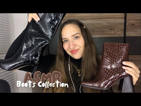 ASMR Leather Boots Collection (pt 2) 👢🤎 (leather sounds, tapping, scratching, crisp whispering)