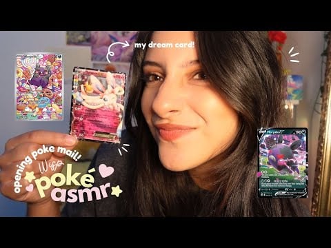 ASMR | Opening PokéMail!📮📦showing you my new cards + whisper rambles