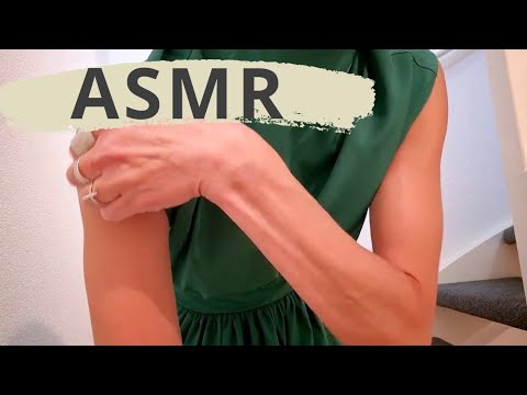 ASMR | FABRIC SCRATCHING 💚 | EMERALD GREEN DRESS | NATURAL NAILS | NO TALKING